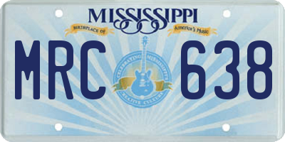 MS license plate MRC638