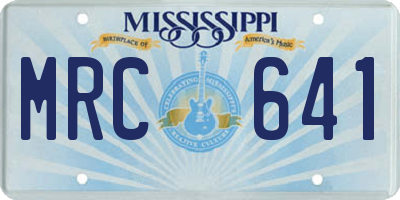 MS license plate MRC641