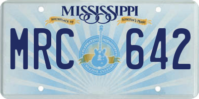 MS license plate MRC642