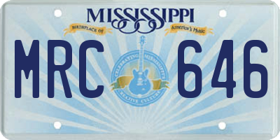MS license plate MRC646