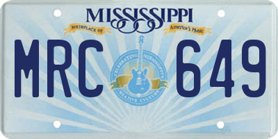 MS license plate MRC649