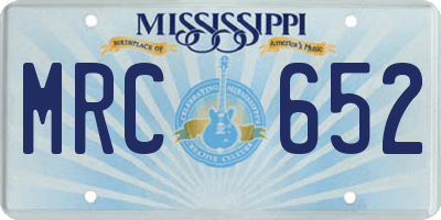 MS license plate MRC652