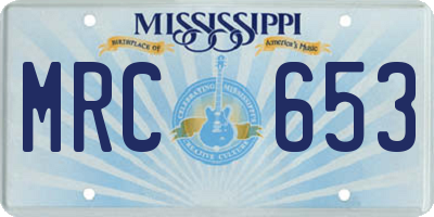 MS license plate MRC653