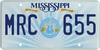 MS license plate MRC655