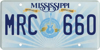MS license plate MRC660