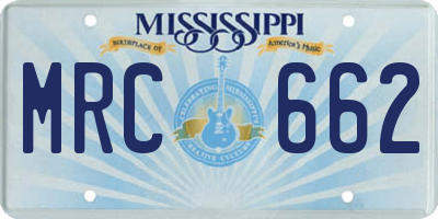 MS license plate MRC662