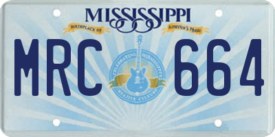 MS license plate MRC664