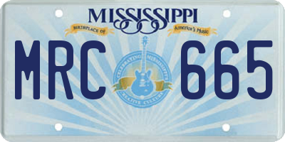 MS license plate MRC665