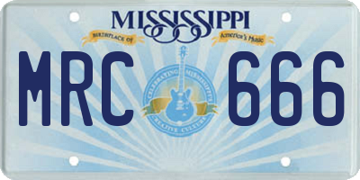 MS license plate MRC666
