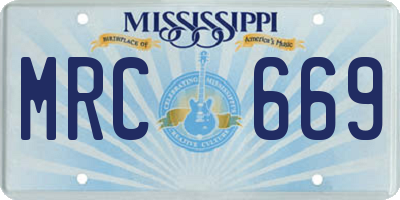 MS license plate MRC669