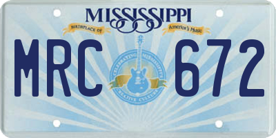 MS license plate MRC672