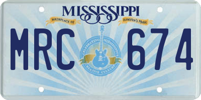 MS license plate MRC674