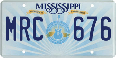 MS license plate MRC676