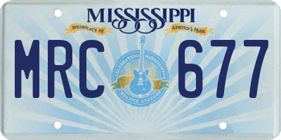 MS license plate MRC677