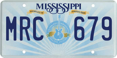 MS license plate MRC679