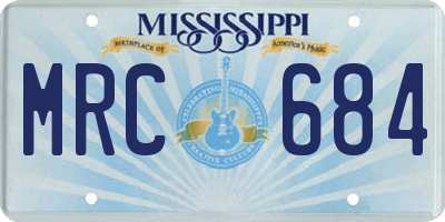 MS license plate MRC684