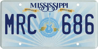 MS license plate MRC686