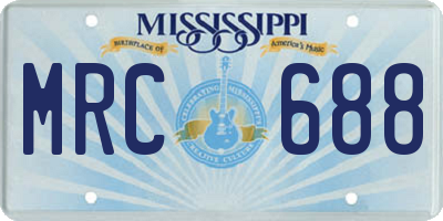 MS license plate MRC688