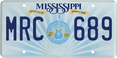 MS license plate MRC689