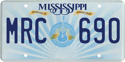 MS license plate MRC690