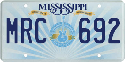 MS license plate MRC692