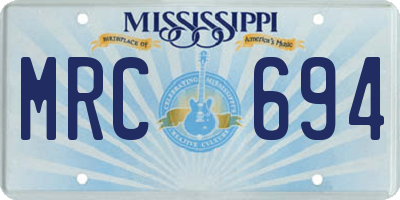MS license plate MRC694