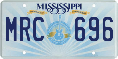 MS license plate MRC696