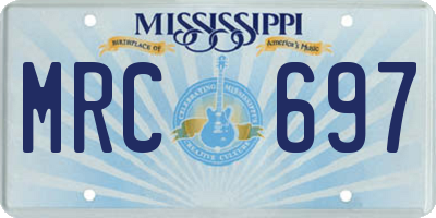 MS license plate MRC697