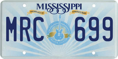MS license plate MRC699