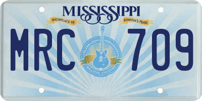 MS license plate MRC709