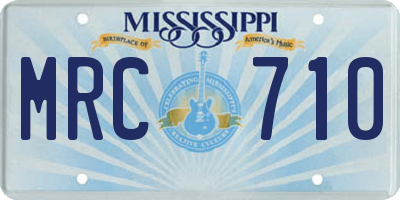 MS license plate MRC710
