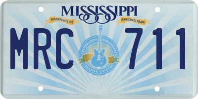 MS license plate MRC711