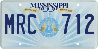 MS license plate MRC712