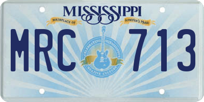 MS license plate MRC713