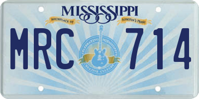 MS license plate MRC714