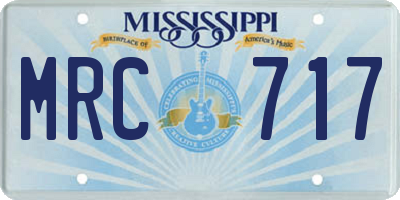 MS license plate MRC717