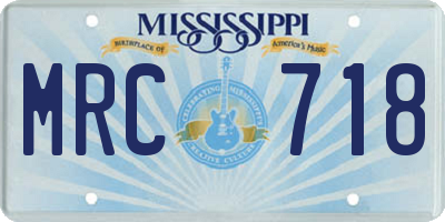 MS license plate MRC718