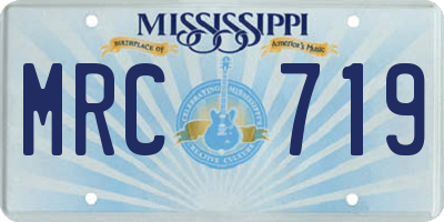 MS license plate MRC719