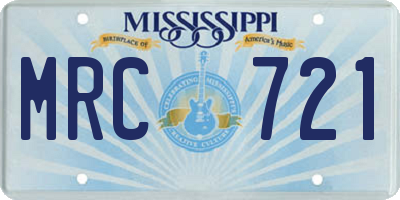 MS license plate MRC721