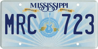 MS license plate MRC723