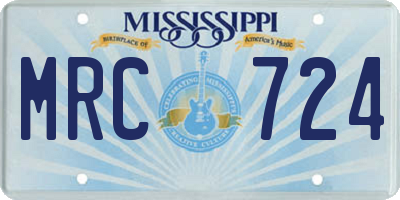 MS license plate MRC724