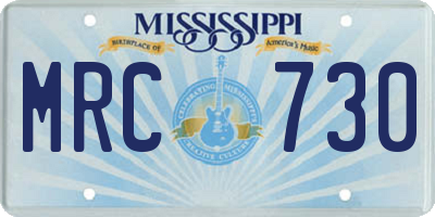 MS license plate MRC730
