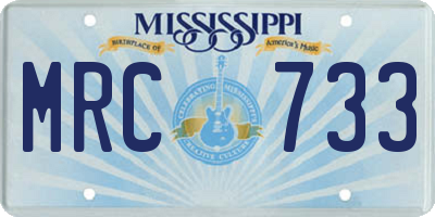MS license plate MRC733