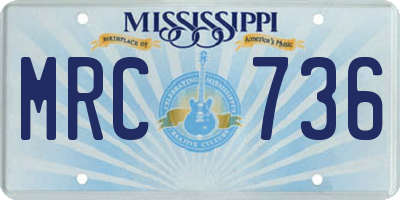 MS license plate MRC736