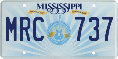 MS license plate MRC737