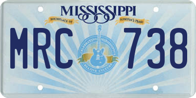 MS license plate MRC738