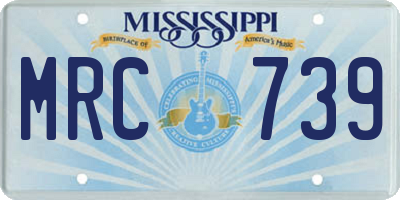 MS license plate MRC739