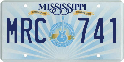 MS license plate MRC741
