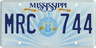MS license plate MRC744