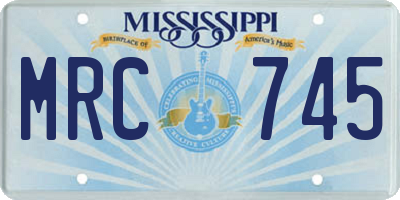 MS license plate MRC745